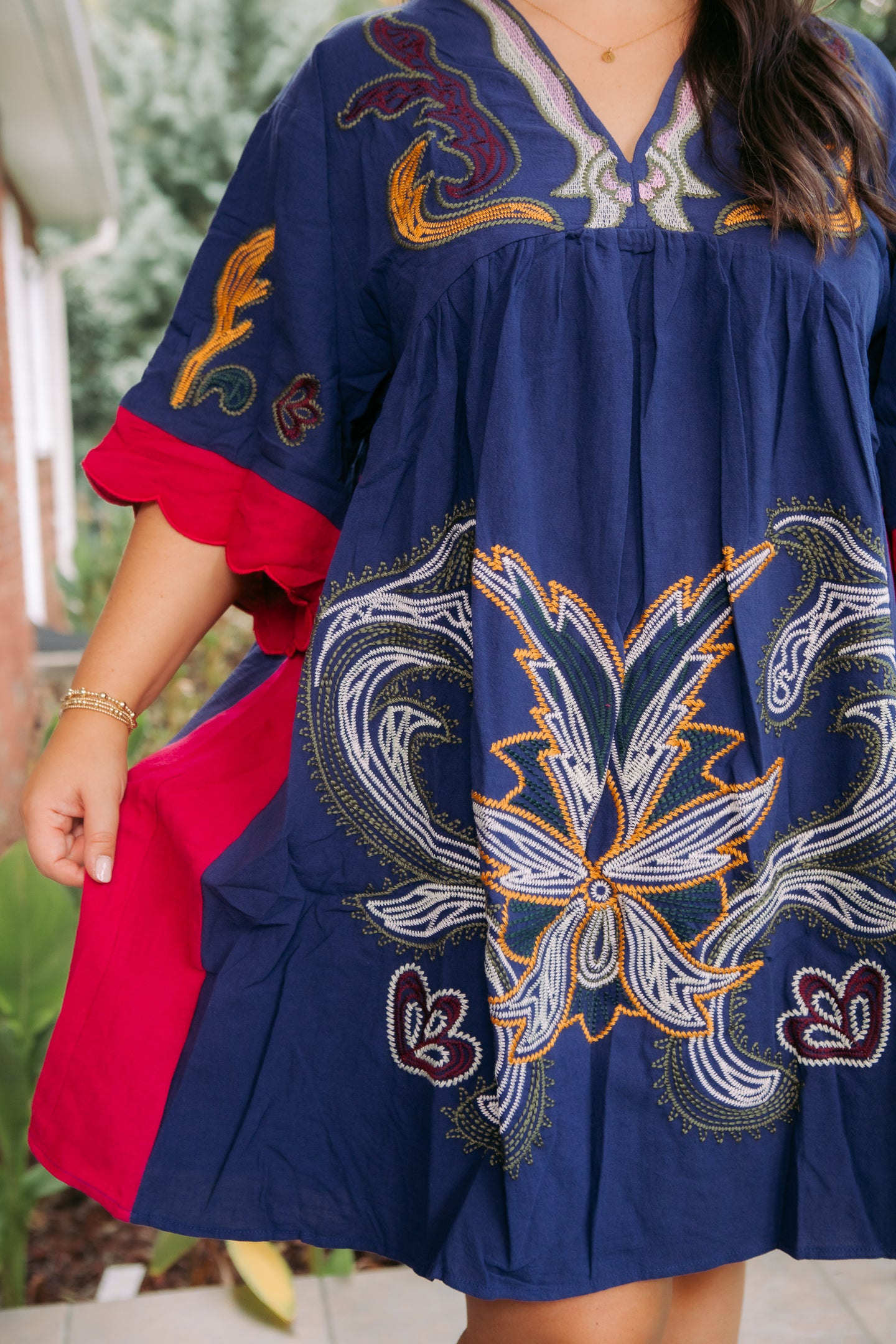 Midnight Embroidered Tunic Dress