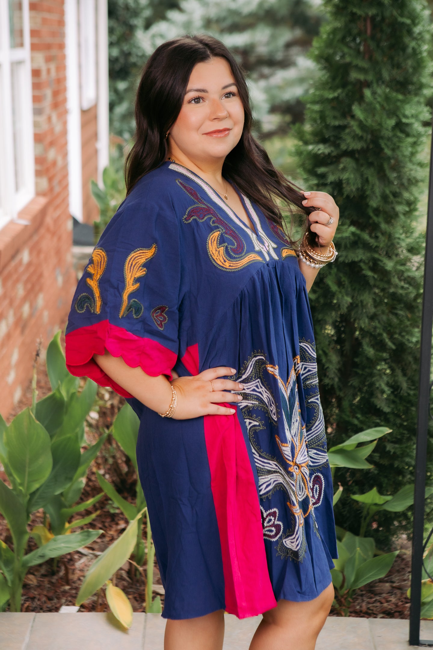 Midnight Embroidered Tunic Dress
