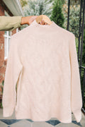 Tribal | Long Puff Sleeve Mock Neck Sweater