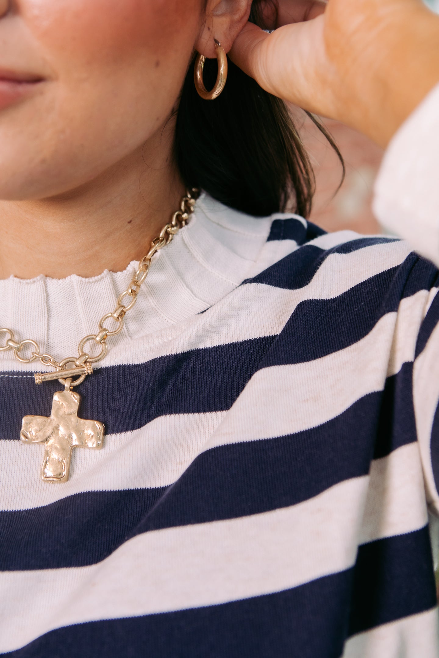 Tribal | French Terry Stitch-Accent Zip Funnel Neck Sweater