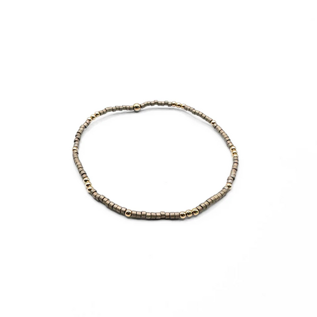 Erin Gray | 2mm Newport Pewter + Gold Filled Waterproof Bracelet