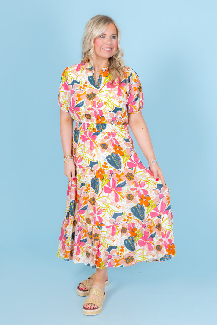 Pretty in Pink Midi Dress