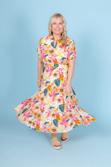 Pretty in Pink Midi Dress
