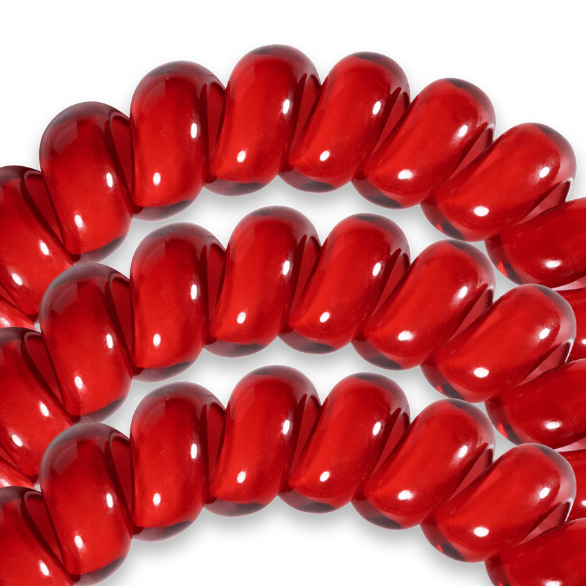 Teleties | Scarlet Red - Large Spiral Hair Ties