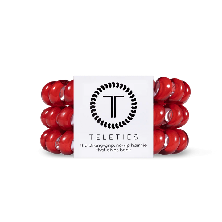 Teleties | Scarlet Red - Large Spiral Hair Ties