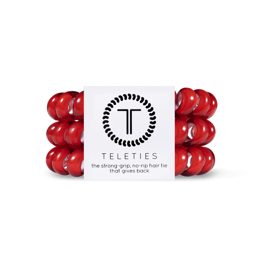 Teleties | Scarlet Red - Small Spiral Hair Ties