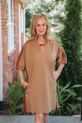 Emily McCarthy | Poppy Dress in Luggage Ponte