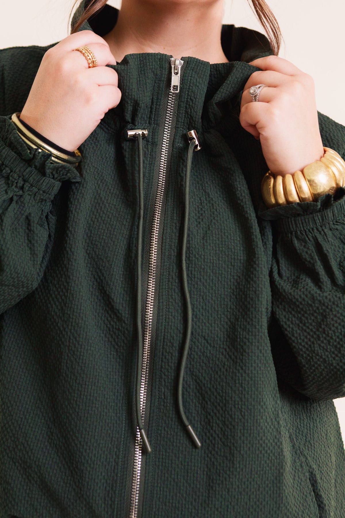 Selena Evergreen Zip-Up Jacket