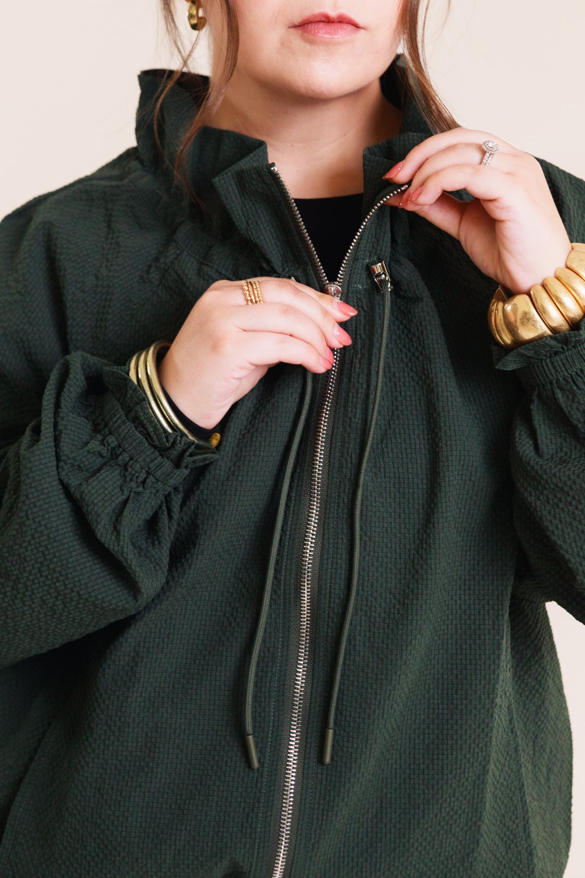 Selena Evergreen Zip-Up Jacket