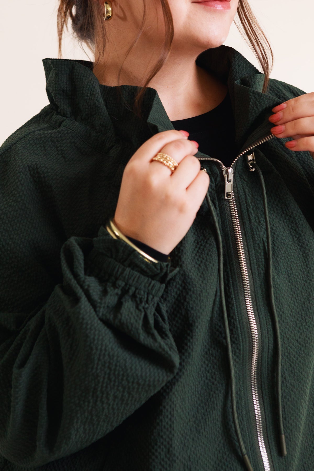 Selena Evergreen Zip-Up Jacket