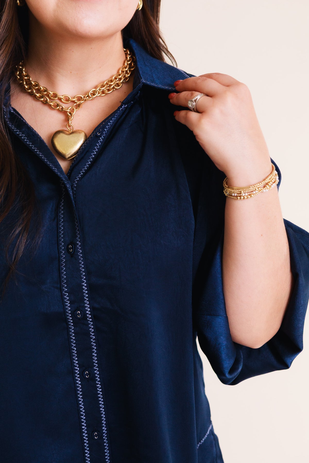 The Blair Contrast Stitch Top