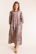 Lior | Cairo Midi Dress in Paisley Jacquard