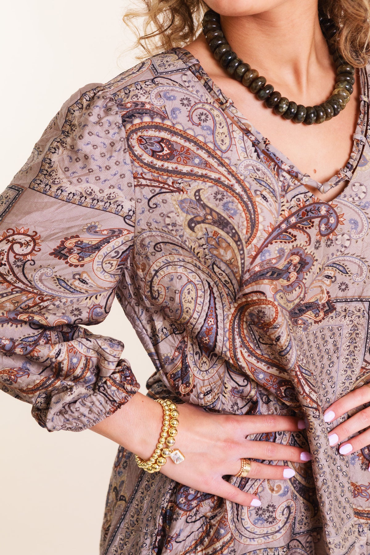 Lior | Cairo Midi Dress in Paisley Jacquard