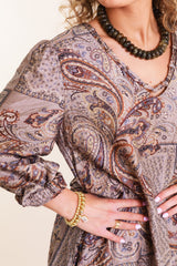 Lior | Cairo Midi Dress in Paisley Jacquard