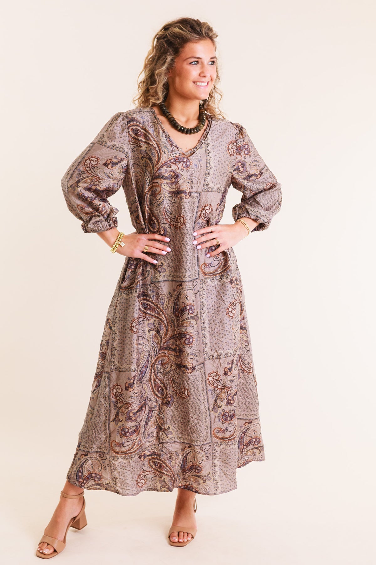 Lior | Cairo Midi Dress in Paisley Jacquard