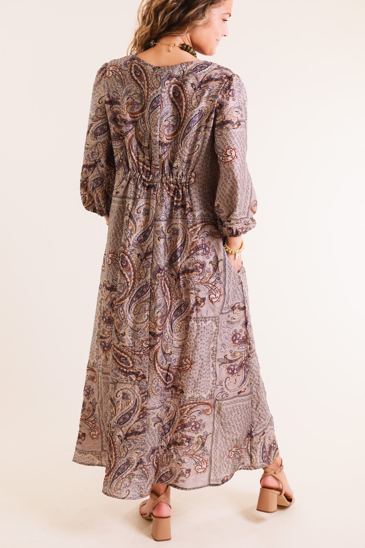 Lior | Cairo Midi Dress in Paisley Jacquard