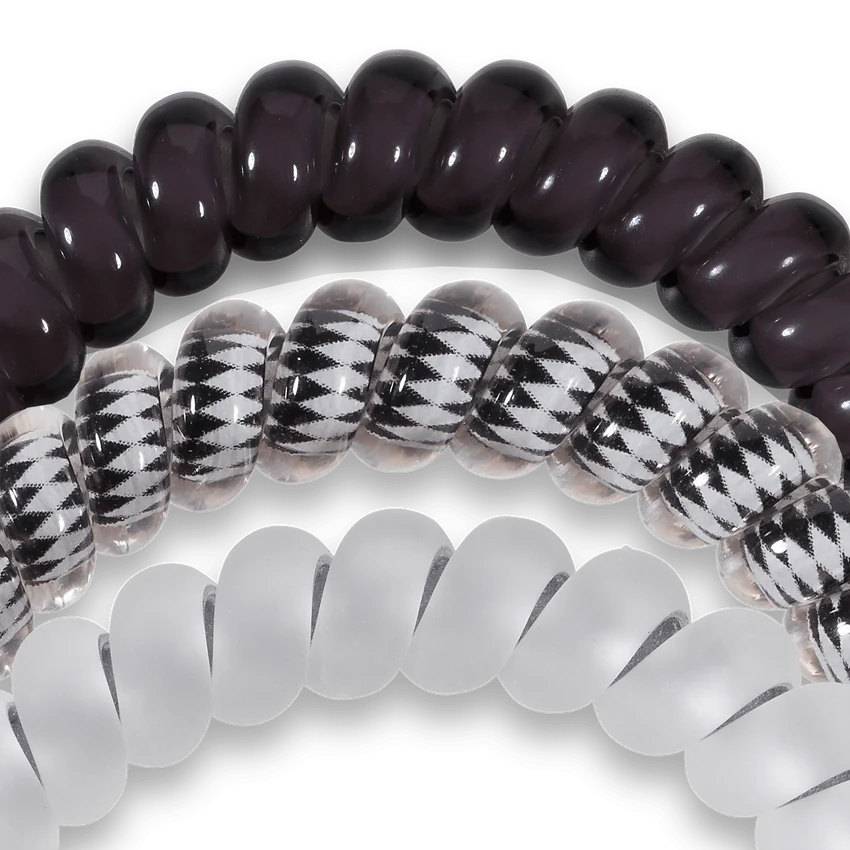 Teleties | Silver Flames Small Spiral Hair Ties
