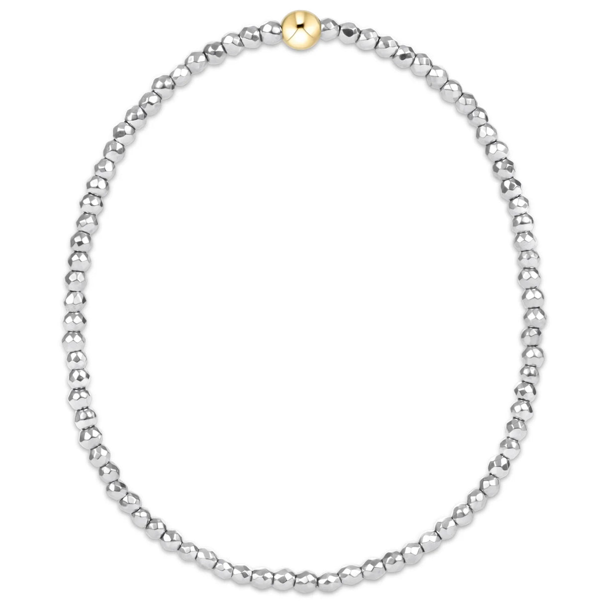 Enewton | Silver Faceted Hematite 2mm bead bracelet