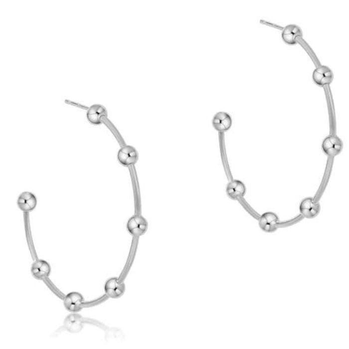 Enewton | Beaded Simplicity 1" Sterling Post Hoop - 4mm Sterling