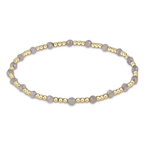 Enewton | Gemstone Gold Sincerity Pattern 3mm Bead Bracelet - Labradorite