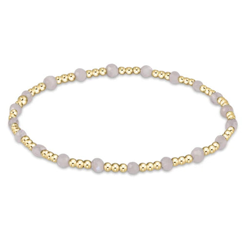 Enewton | Gemstone Gold Sincerity Pattern 3mm Bead Bracelet - Moonstone