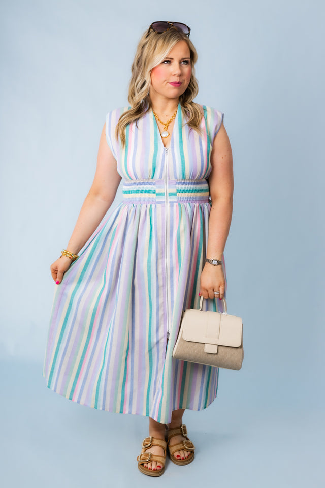 Rainbow Row Midi Dress