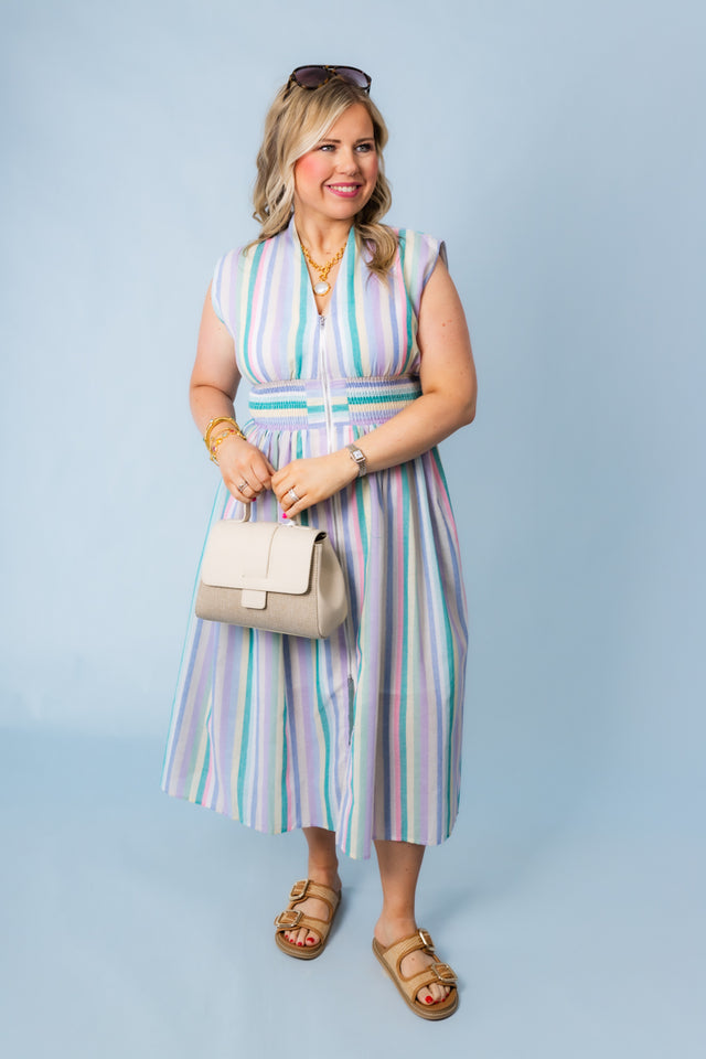 Rainbow Row Midi Dress