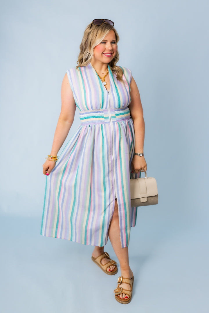 Rainbow Row Midi Dress