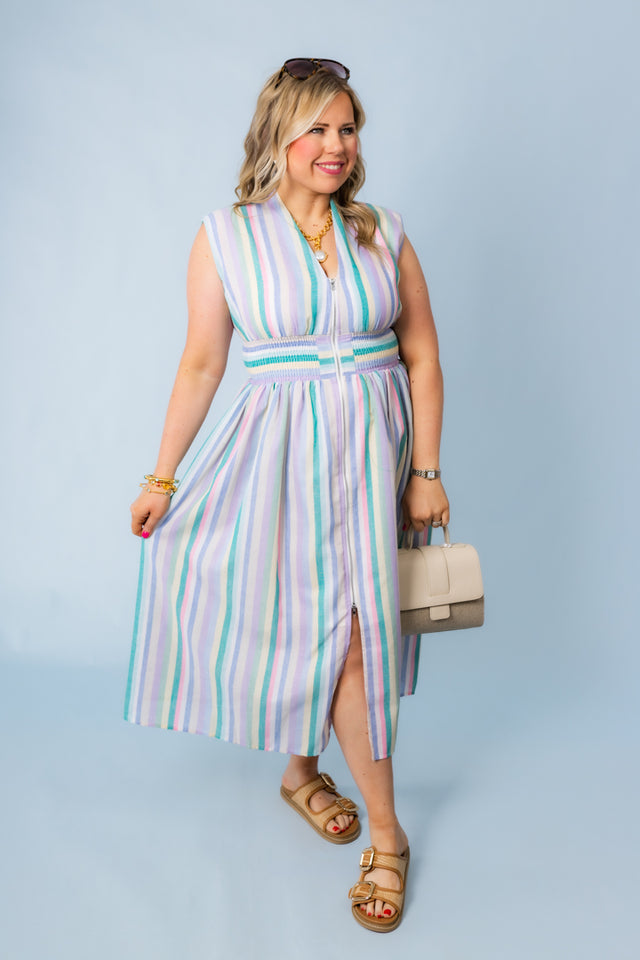 Rainbow Row Midi Dress