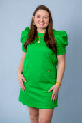 Emerald Elegance Mini Dress