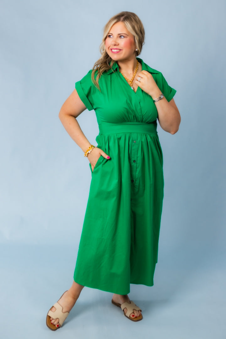 Putting on the Green Midi Dress