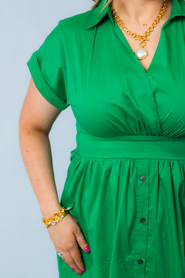 Putting on the Green Midi Dress
