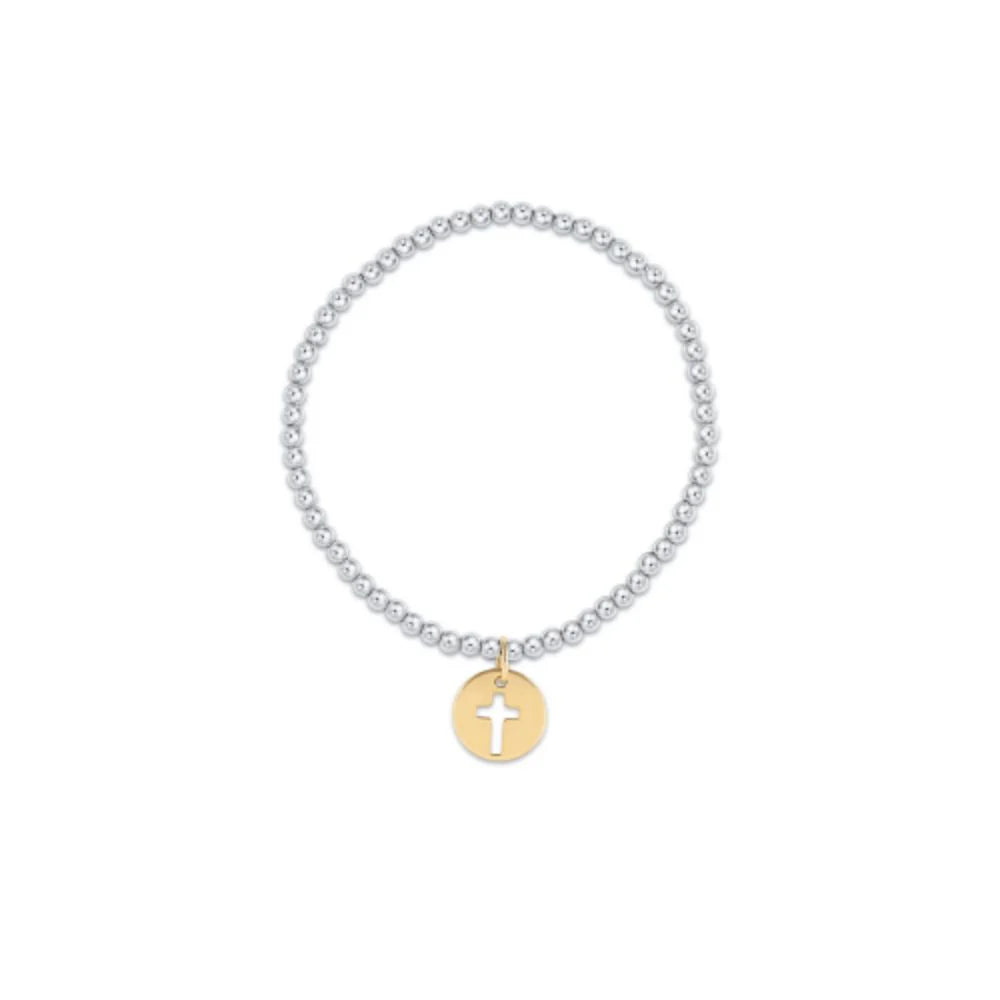 Enewton | Classic Sterling Mixed Metal 3mm Bead Bracelet - Blessed Gold Disc