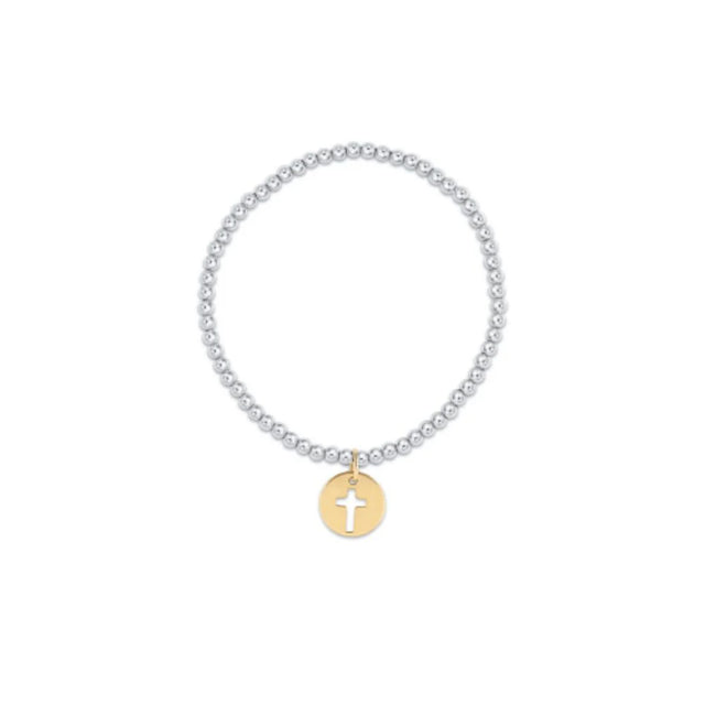 Enewton | Classic Sterling Mixed Metal 3mm Bead Bracelet - Blessed Gold Disc