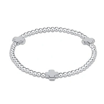 Enewton | Extends Signature Cross Sterling Pattern 3mm Bead Bracelet - Sterling