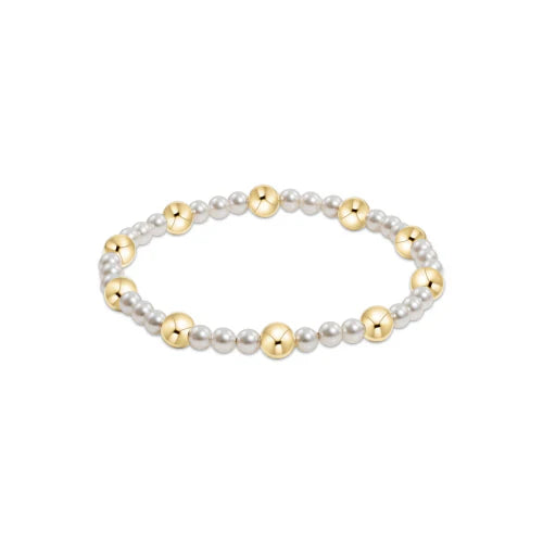 Enewton | Pearl Sincerity Pattern 4mm Bead Bracelet - 6mm Gold