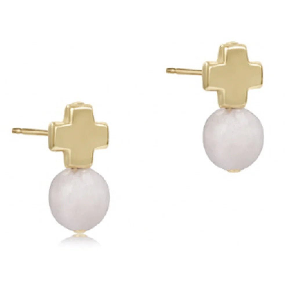 Enewton | Signature Cross Gold Stud - Moonstone