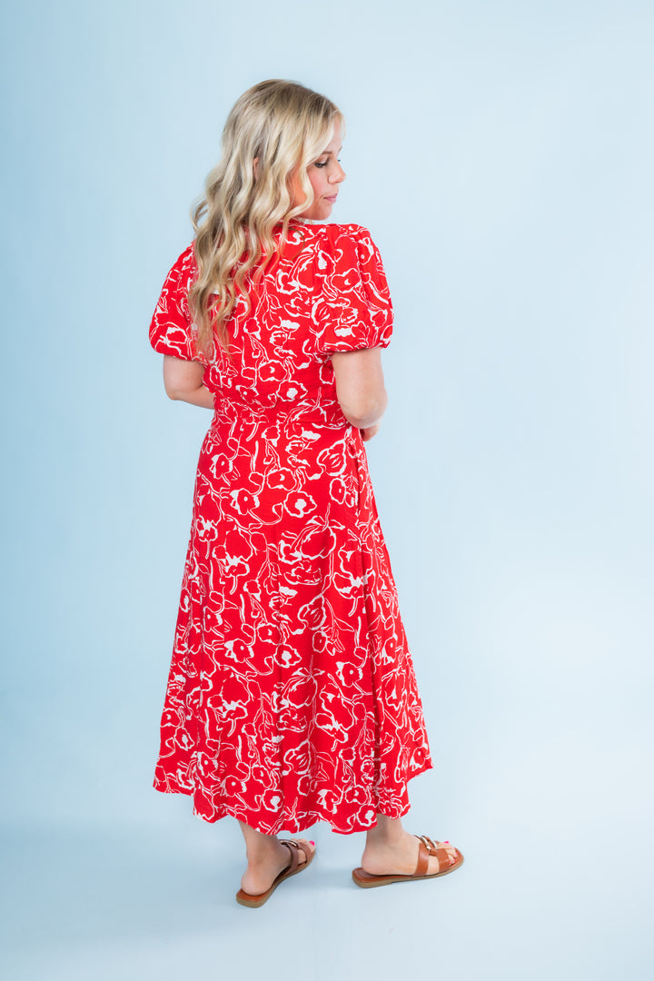 The Ruby Red Midi Dress