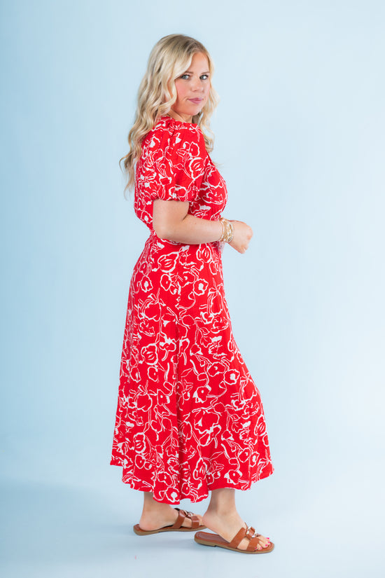 The Ruby Red Midi Dress