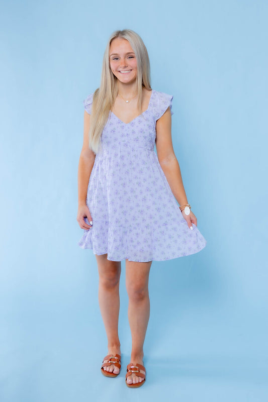 Sweetheart Lilac Mini Dress