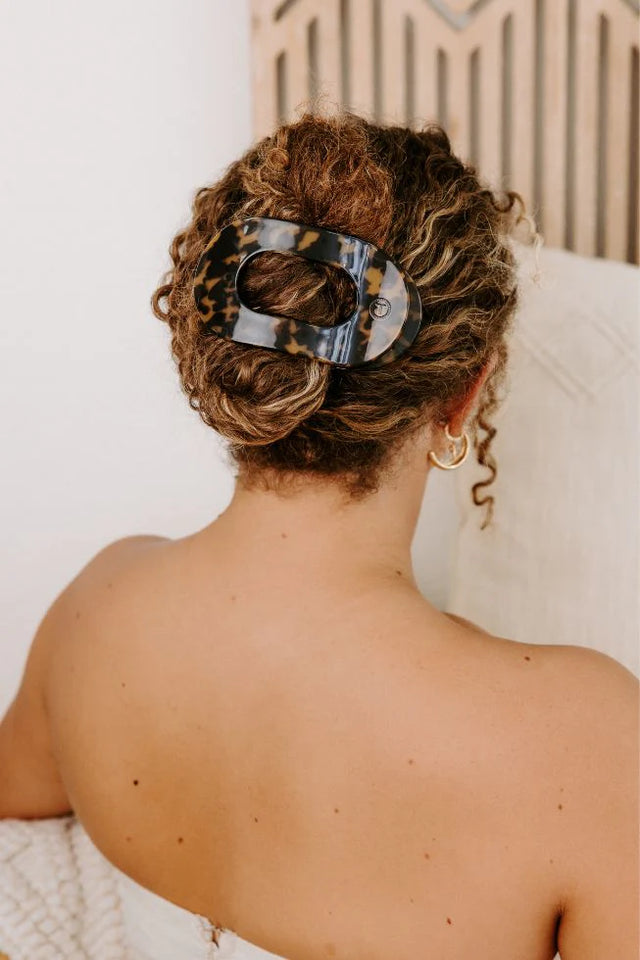 Teleties | Tortoise Large Flat Round Clip