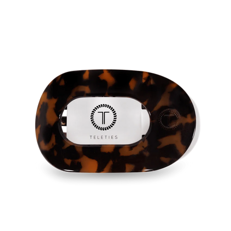 Teleties | Tortoise Small Flat Round Clip