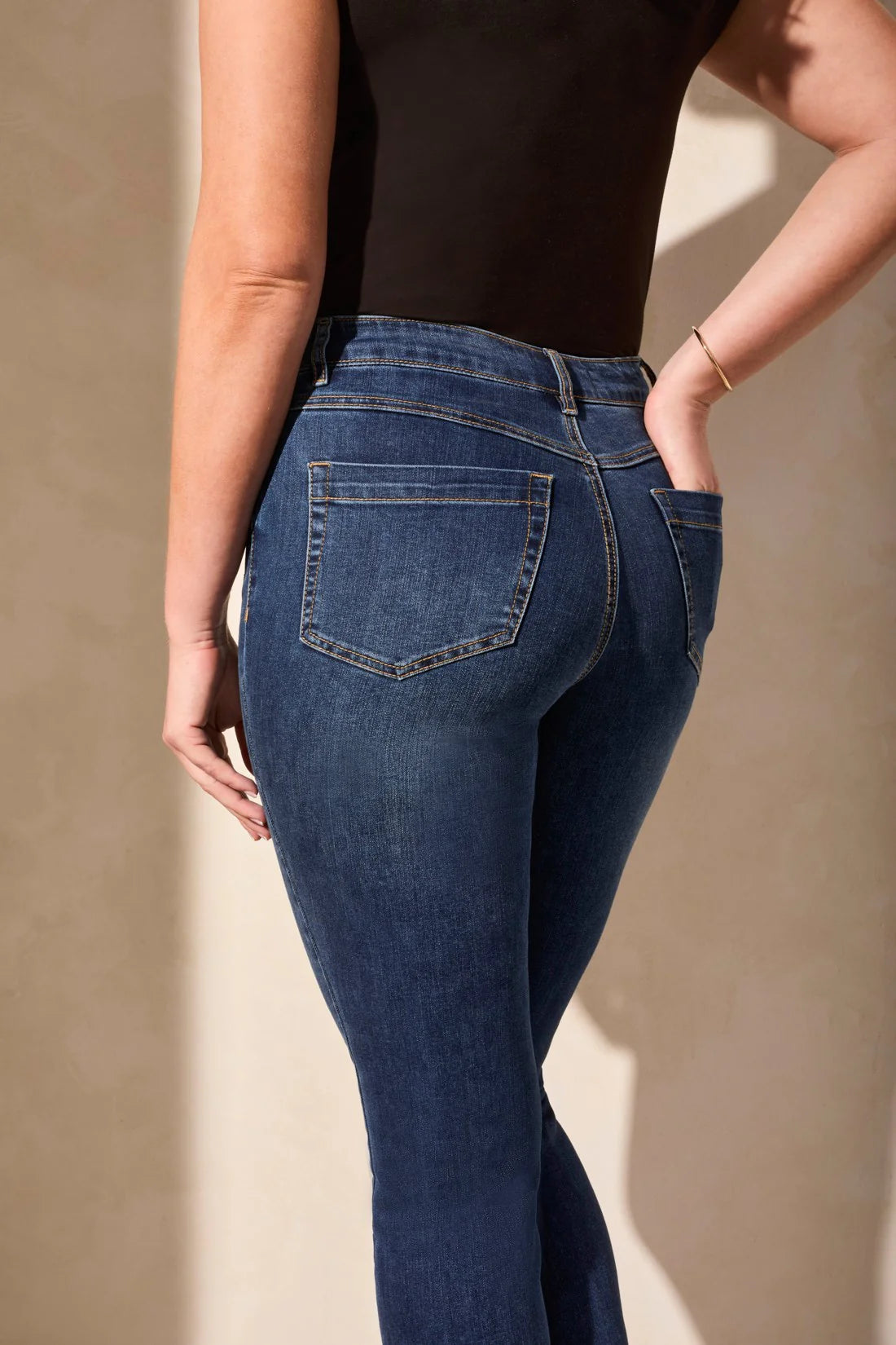Tribal | Audrey Pull-On Crop Straight Jeans With Front Crease