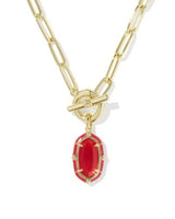 Kendra Scott | Elisa Gold Enamel Link and Chain Necklace in Gold Red Illusion