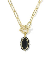 Kendra Scott | Elisa Gold Enamel Link and Chain Necklace in Gold Black Agate