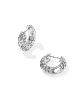 Kendra Scott | Tiger Striped Mikki Huggie Earrings in Silver
