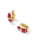 Kendra Scott | Courtney Enamel Huggie Earrings in Gold Red Enamel