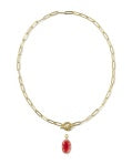 Kendra Scott | Elisa Gold Enamel Link and Chain Necklace in Gold Red Illusion