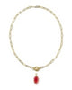 Kendra Scott | Elisa Gold Enamel Link and Chain Necklace in Gold Red Illusion