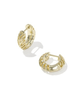 Kendra Scott | Tiger Striped Mikki Huggie Earrings in Gold